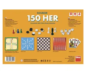 Dino Spieleset mit 150 Spielen / Schach, Dame, Mariaš und andere / ab 5 Jahren