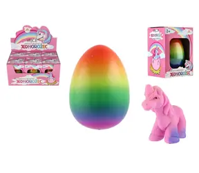 TEDDIES Einhorn-Ei zum Schlüpfen und Wachsen / Wachstumsspielzeug / Kunststoff / 6 Stück / ab 3 Jahren