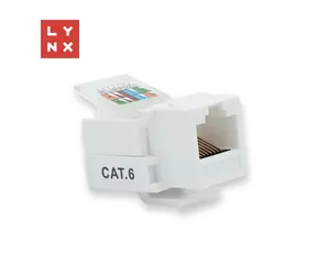 Lynx Keystone UTP Cat6 weiß / Keystone-Modul / Selbstschneidendes IDC-Kabel / 90°