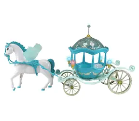 Rappa Kutsche mit geflügeltem Pferd / Mit Licht / Länge 60 cm / 3x AG13 im Paket