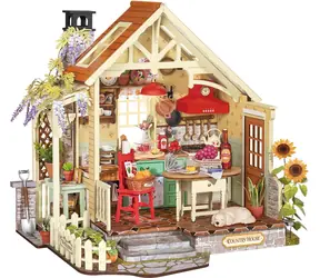 Robotime 3D-Holzpuzzle Rolife DIY Haus: Landhausküche / LED-Beleuchtung / 438 Teile / ab 14 Jahren
