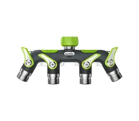 RainPoint DZ04 / Wasserverteiler / 4 Ausgänge / Metallkugelhähne / 3/4"-Gewinde