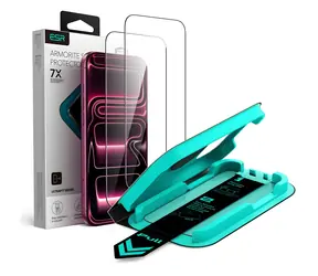 ESR UltraFit Armorite schwarzer Rahmen / Schutzglas / Apple iPhone 18 Pro Max, 17 Pro Max / 2 Stück / Gehärtetes Glas