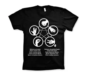 Big Bang Theory Schere-Stein-Papier-Echse-Spock T-Shirt Herren M / Herren