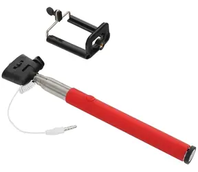 Omega MONOPOD rot / Selfie-Stick / 3,5-mm-Klinkenanschluss