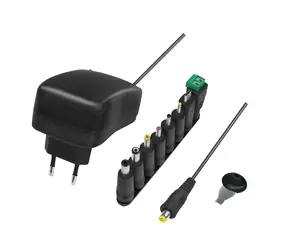 LogiLink Universal-Netzteil mit USB-Anschluss, schwarz / Ladeadapter / 24 W / 100-240 V / Ausgang 3-12 V, 2 A