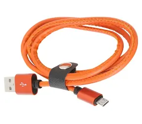 Omega PUCL1-OE orange / Datenkabel / USB-A (M) - Micro-USB (M) / Leder / 1 m