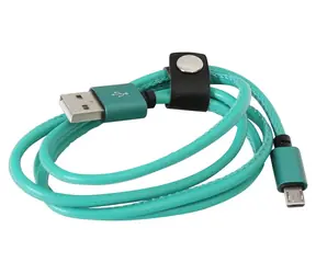Omega PUCL1-GN grün / Datenkabel / USB-A (M) - Micro-USB (M) / Leder / 1 m