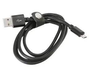 Omega PUCL1-BK schwarz / Datenkabel / USB - Micro-USB / Lederoberfläche / 1 m