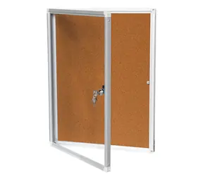 ARTA Vertikale Vitrine, Eco braun, 60 × 90 cm / Vitrine / Innenraum / Korkfüllung / abschließbar