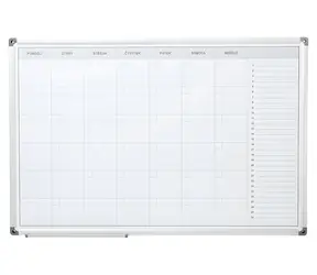 ARTA Monatsplanungstafel grau-weiß / Planungstafel / 90 × 60 cm / Aluminiumrahmen