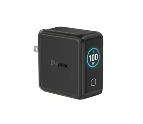 BMX GaNsta 100W schwarz / Reiseladegerät / GaN / LCD-Display / 3x USB-C / 1x USB-A / PD 100W
