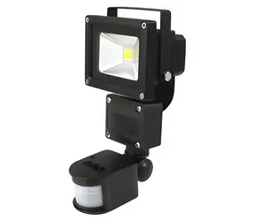 LED-Strahler mit PIR-Sensor, 10 W/800 lm, schwarz / Strahler / EPISTAR MCOB / 230 V Wechselstrom