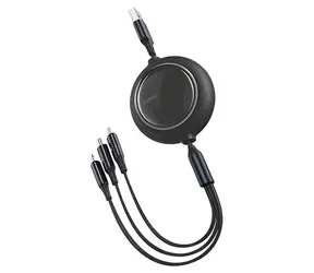 Baseus Bright Mirror Schwarz / 3-in-1-Ladekabel / USB-A - Lightning, USB-C, microUSB / 3,5 A / 1,2 m