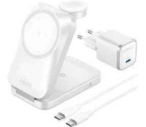 Anker Prime weiß / Kabelloses Ladegerät 3-in-1 / Qi 2.2 / 25 W