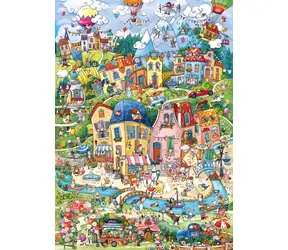 HEYE Puzzle Happy Town: Guten Morgen! / 1000 Teile / 50 x 70 cm