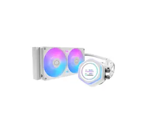 Cooler Master MasterLiquid 240 Atmos II LCD weiß / AIO-Wasserkühlung / 2x 120 mm / LGA1851 / AM5 / 36 dB / 141,4 CFM