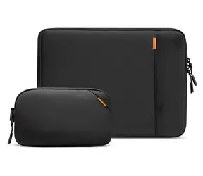 tomtoc Defender-A13 schwarz / Schutzhülle mit Organizer / für 15" MacBook Air / 360°-Schutz / MIL-STD-810H