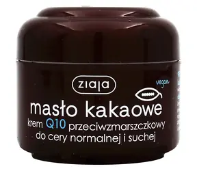 Ziaja Kakaobutter-Anti-Falten-Creme mit Q10 für normale und trockene Haut, 50 ml