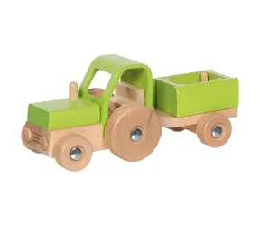 GOKI Holztraktor mit Anhänger / ab 2 Jahren