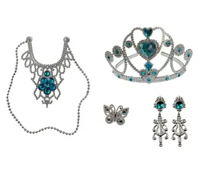 PLEJO Schmuck für eine Prinzessin - Krone, Halskette, Ohrringe und Ring, Herz