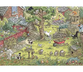 HEYE Puzzle Simons Katze: Abenteuer im Garten / 1000 Teile / 70 x 50 cm