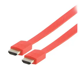 Valueline Flachkabel HDMI VLMP34010R2.00 rot / Kabel / HDMI 1.4 / 3D/4K / 2 m