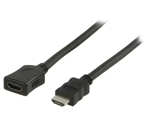 Valueline HDMI-Verlängerungskabel, Nickel-Schwarz / Verlängerungskabel / 2 m / Vernickelte Stecker / 4K