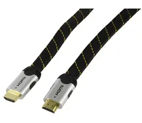 Valueline Flaches HDMI-Kabel, 2,5 m / HDMI-Kabel / HDMI 1.3 / vergoldete Anschlüsse / Nylongeflecht