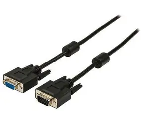 Valueline VGA-Verlängerungskabel schwarz / Videokabel / VGA (Stecker/Buchse) / 10 m