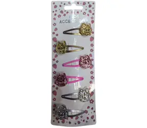 SPARKYS Haarspangen PINK Glitzerkatzen / 6 Stück / Gold, Rosa, Silber / Pop