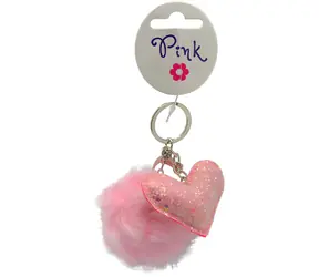 Sparkys Herz-Pompon-Anhänger / Anhänger / Weicher Pompon / 7 x 12 cm