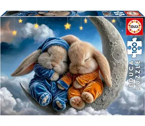 Educa Puzzle Schlafende Häschen / 100 Teile / 40 x 28 cm