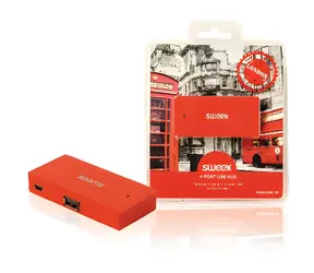 Sweex London rot / USB-Hub / 4 Anschlüsse