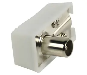 Valueline Koaxialstecker, abgewinkelt, weiß, 2 Stück / Antennenanschluss / abgewinkelt