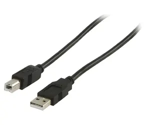 Valueline USB-A-auf-USB-B-Kabel, schwarz / Kabel / USB 2.0 / 1 m