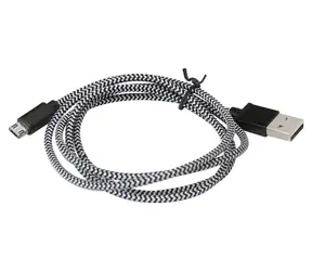 Platinet Micro-USB-Kabel 1 m schwarz / USB-Kabel / geflochten / Micro-USB