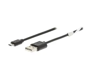 Valueline USB-A - Micro-USB B Kabel, schwarz, USB 2.0, 1 m