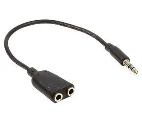 Valueline Audio-Splitterkabel 3,5 mm Klinke - 2x 3,5 mm Klinke schwarz / Audiokabel / Y-Splitter / 0,2 m