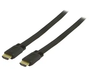 Valueline HDMI-Kabel, flach schwarz / HDMI-Kabel / High Speed / mit Ethernet / 2 m