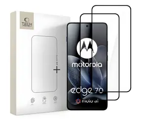 Tech-Protect Glass Fit+ schwarz / Gehärtetes Glas / Motorola Edge 70 5G / 2 Stück