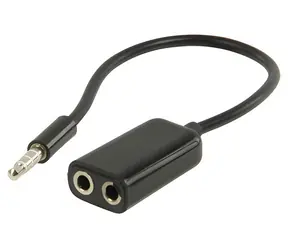 Valueline VLMP22100B0.20 / Audiokabel-Klinkenstecker 3,5 mm / für Lautsprecher und Mikrofon / 0,2 m