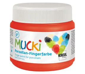 KREUL Fingerfarbe für Porzellan MUCKI rot / 150 ml / für Kinder ab 2 Jahren