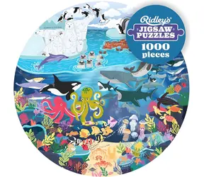 Ridley's Games Rundes Puzzle für Meeresliebhaber / 1000 Teile / Durchmesser 68 cm
