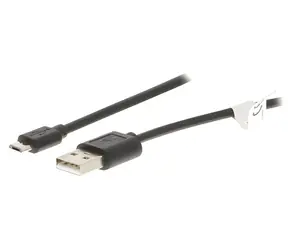 Valueline USB-A - Micro-USB B Kabel, schwarz, USB 2.0, 2 m