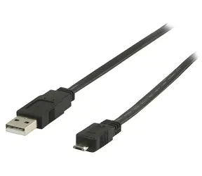 Valueline VLCP60505B10 / Flaches USB-Kabel / USB A auf Micro-USB B / 1 m