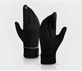 Winterhandschuhe für Touchscreens, schwarz / wasserdicht, winddicht / Polyester, Silikon, Samt