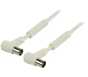 Valueline Koaxialkabel, abgewinkelt, weiß / Kabel / Koaxialstecker - Koaxialbuchse / 120 dB / 25 m