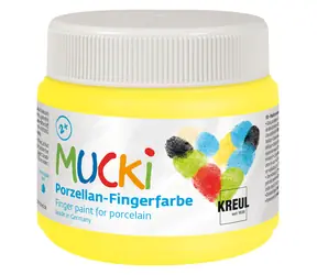KREUL Fingerfarbe für Porzellan MUCKI gelb / 150 ml / für Kinder ab 2 Jahren