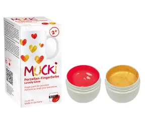 KREUL Porzellan-Fingerfarben MUCKI Lovely Glow / Set mit 2 × 50 ml / ab 2 Jahren